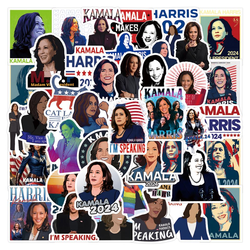 55 New Kamala Harris Graffiti Stickers Decorative Skateboard Mobile Phone Stickers