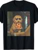 Dog Eating Pizza Funny Goldendoodle Meme T-Shirt Plus Size Retro Casual Round Neck Printed T-Shirt Unisex