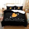 3D Мультяшный Комплект Постельного Белья Quackity Duck Пододеяльник Комплект для Кровати Покрывало Наволочка Одеяло Кинг Квин Размер Мальчики Взрослые Комплект Постельного Белья