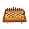 Handmade Foldable Magnetic Chess Board Set Wooden with Magnetic Pieces and Extra Queens for Kids and Adults