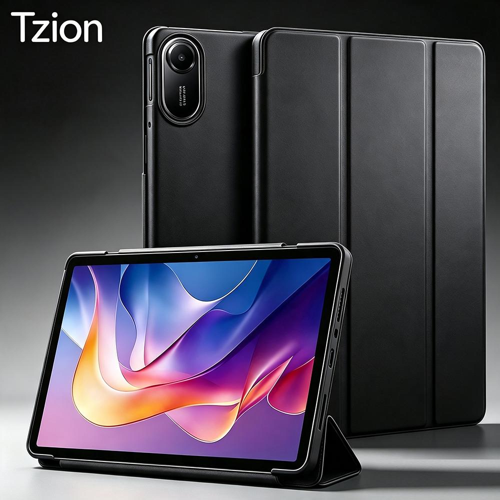 For Xiaomi Redmi Pad 2 11 Inch 2025, Silicone Tablet Case Ultra Thin Trifold Stand PU Leather Protective Cover, Auto Sleep Wake