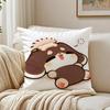 Art illustration of lying puppy Cushion Cover Linen Pillowcase Soft  for Sofa Bed Home Room Decor