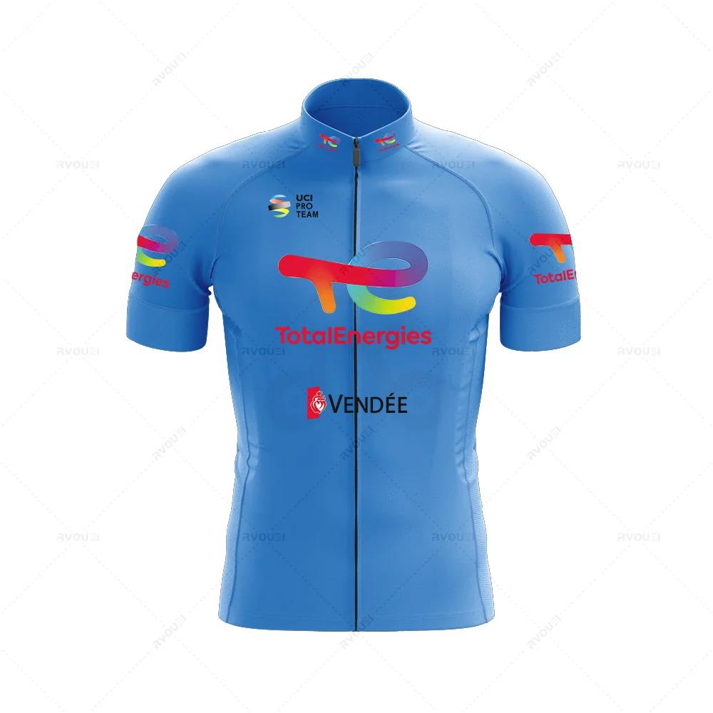 Total Energies 2025 Summer Profession Cycling Sweatshirt Set Men's Short Sleeve Jersey Cycling Clothing Bicycle Maillot Ciclismo