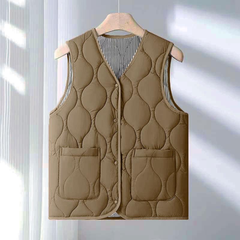 Down Cotton Vest Women's Inner Wear Autumn and Winter New Slim-fit Bottom Inner Wear Vest Medium Thin Warm Vest Vest