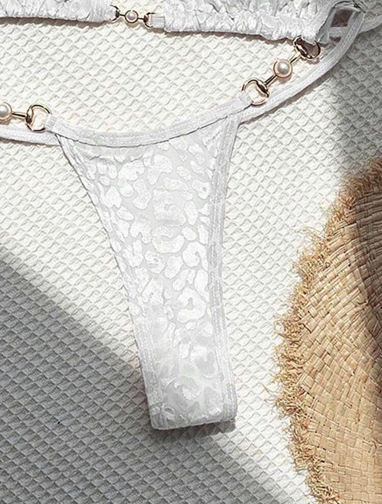 2025 Pearl Leopard Print Sexy Thong Swimsuit