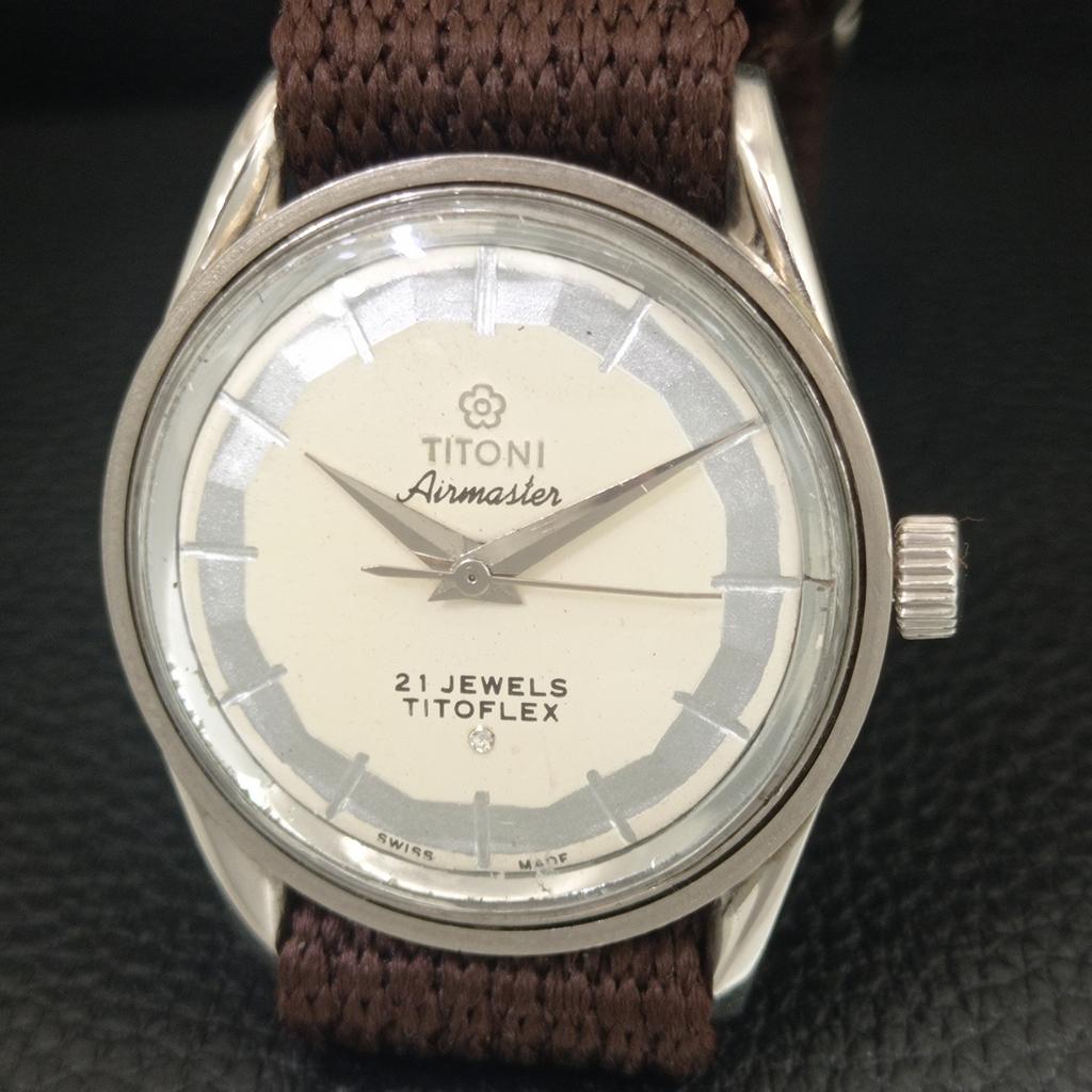 Titoni AIRMASTER TITOFLEX ВИНТАЖНЫЕ МЕХАНИЧЕСКИЕ ШВЕЙЦАРСКИЕ МУЖСКИЕ БЕЛЫЕ ЧАСЫ a703208-1