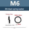 Yigu 304 Stainless Steel Black Spring Washer - Thickened Split Design for Shock Absorption