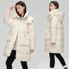 waist thin down cotton-padded clothes women's medium and long new winter fashion thickened warm cotton-padded jacket