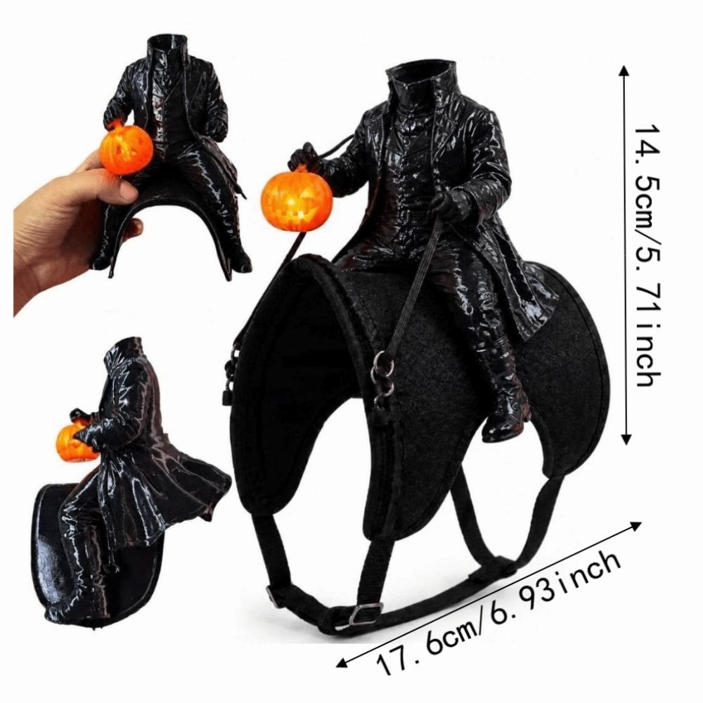 Creative Headless Horseman Cat Costume 3D Cat Saddle Costume Halloween Pet Costume Cosplay Event