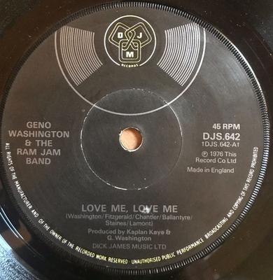 7-дюймовая пластинка GENO WASHINGTON & THE RAM JAM BAND - Love Me Love Me DJS642 DJM Records 1976 UK Соул/Фанк Б/У