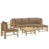 VidaXL Garden Lounge Set 6 Pcs with Taupe Cushions Bamboo 3155115