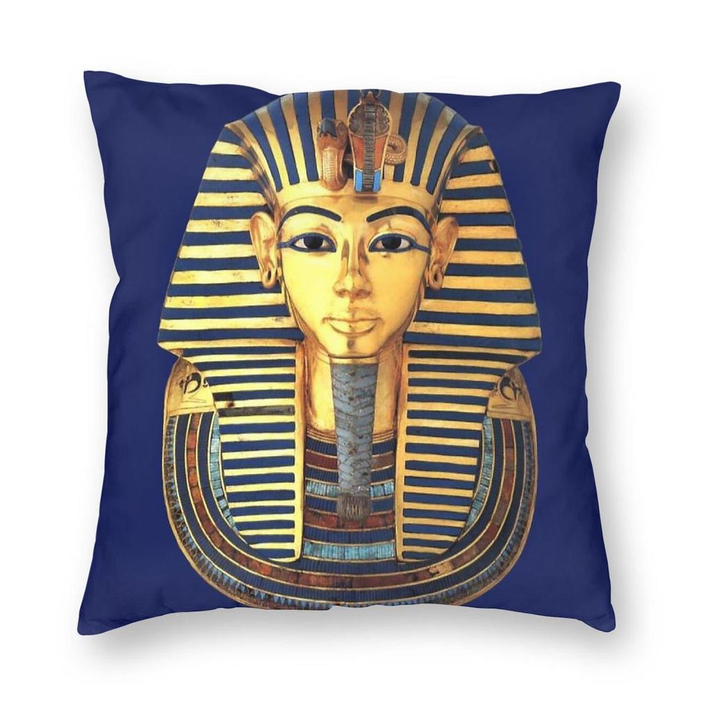 Tutankhamun Egyptian Pharaonic King Square Pillowcase Polyester Linen Velvet Creative Zip Decor Sofa Cushion Cover