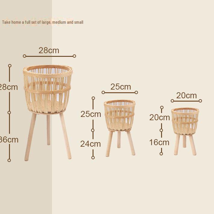 Bamboo Wooden Plant Stand for Living Room or Balcony