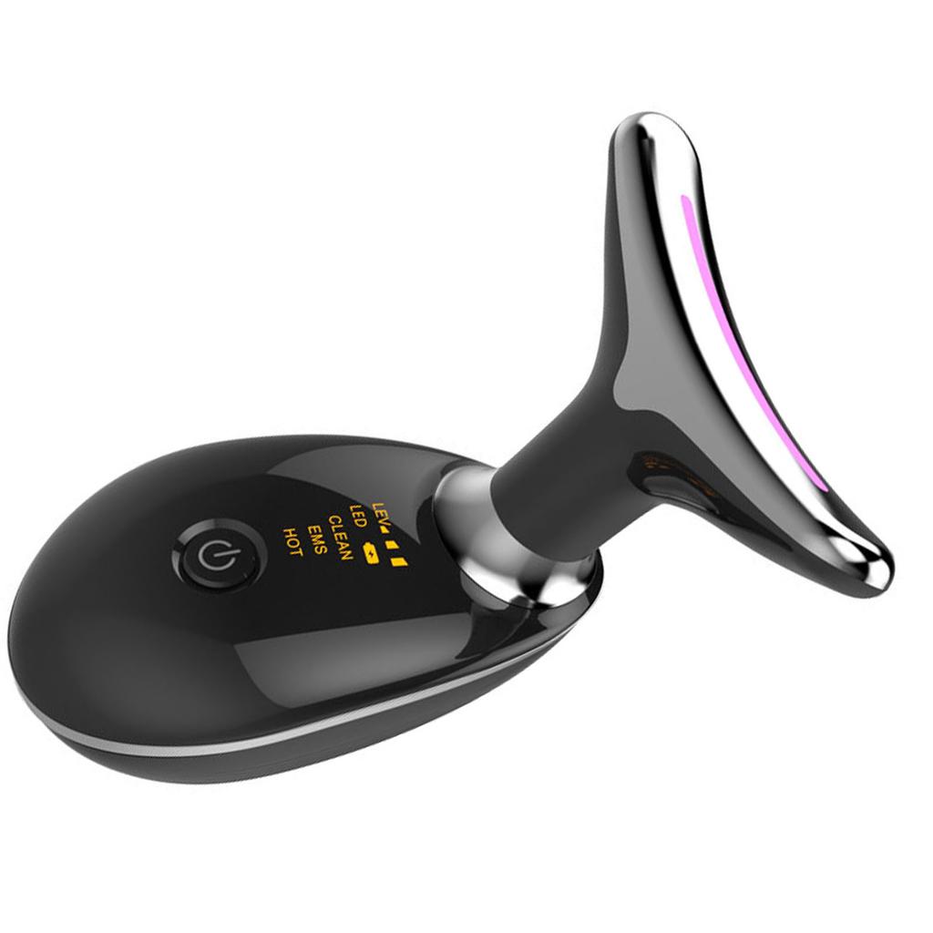 Neck Lifting Massager Colorful Lights Improve Absorption Neck Skin Tightening Device Black
