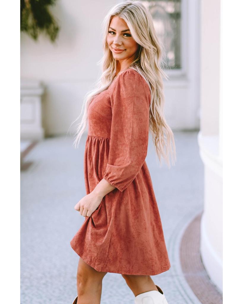 Azura Exchange Элегантное платье с квадратным вырезом и рукавами-фонариками