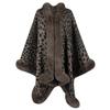 Women's Fashion Leopard Pattern Knitted Cloak Fashion Casual Women's Plush Top Cloak