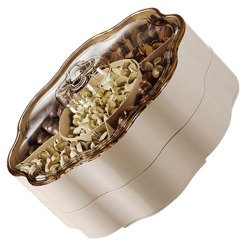 Пластиковая конфетница, контейнер для сухофруктов с крышкой для гостиной, 5 отделений, органайзер для закусок для домашнего использования