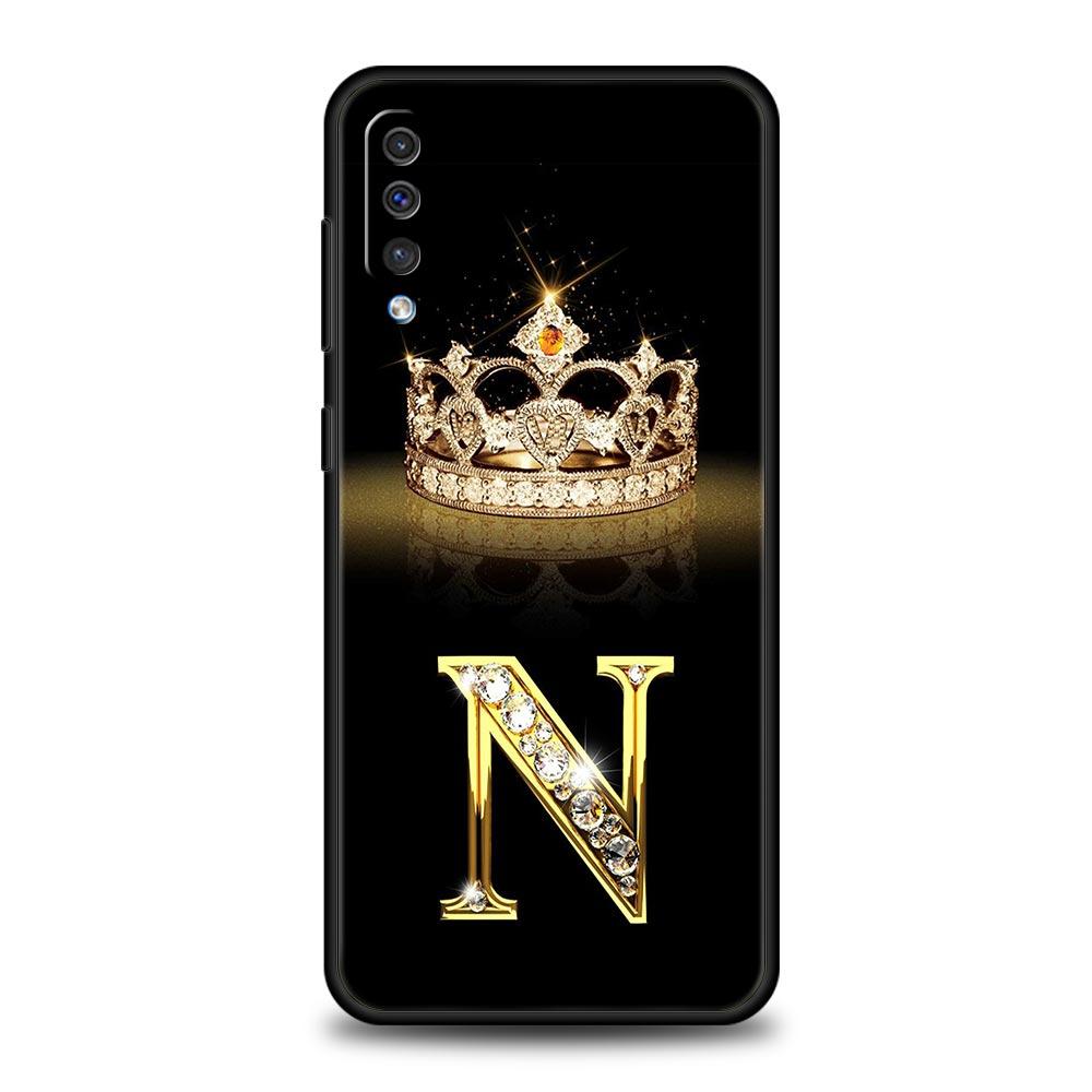 Чехол для телефона с бриллиантовой короной и буквой A для Samsung Galaxy A12 A32 A50 A70 A20E A20S A10 A10S A22 A30 A40 A42 A52 5G A02S A04s