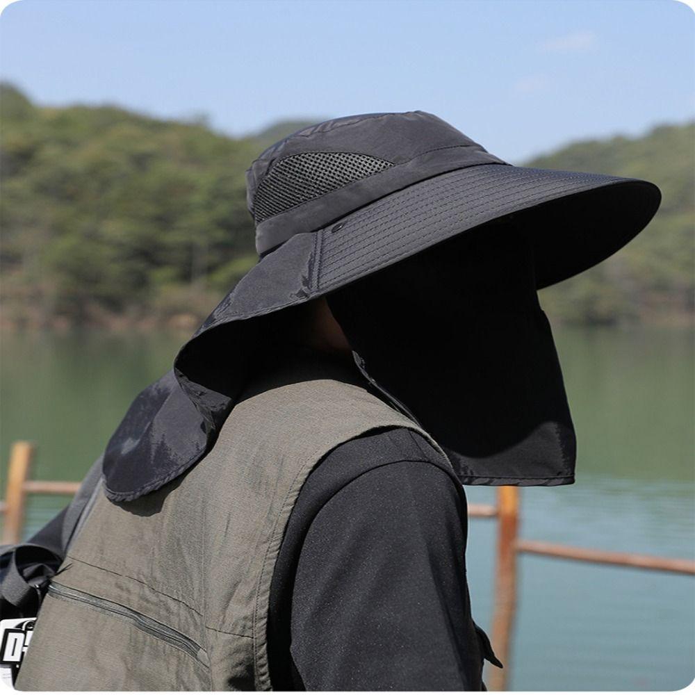 Leisure Face Covering Fishing Hat Sunscreen Mountaineering Hat New Sunshade Hat Men's