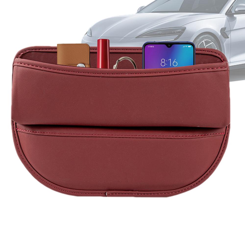 Заполнитель щели между сиденьем и консолью, Бокс для хранения сбоку, Кожаный органайзер для переднего сиденья автомобиля, Заполнитель щели, Бокс для хранения внутри автомобиля