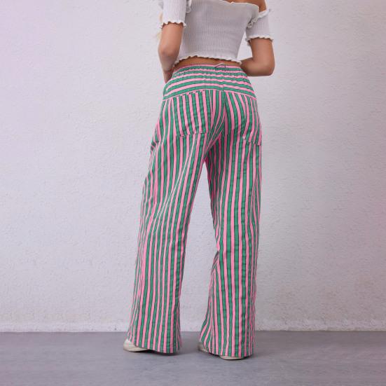 Женские длинные брюки с низкой посадкой, эластичной талией, регулируемые повседневные брюки с карманами, свободные