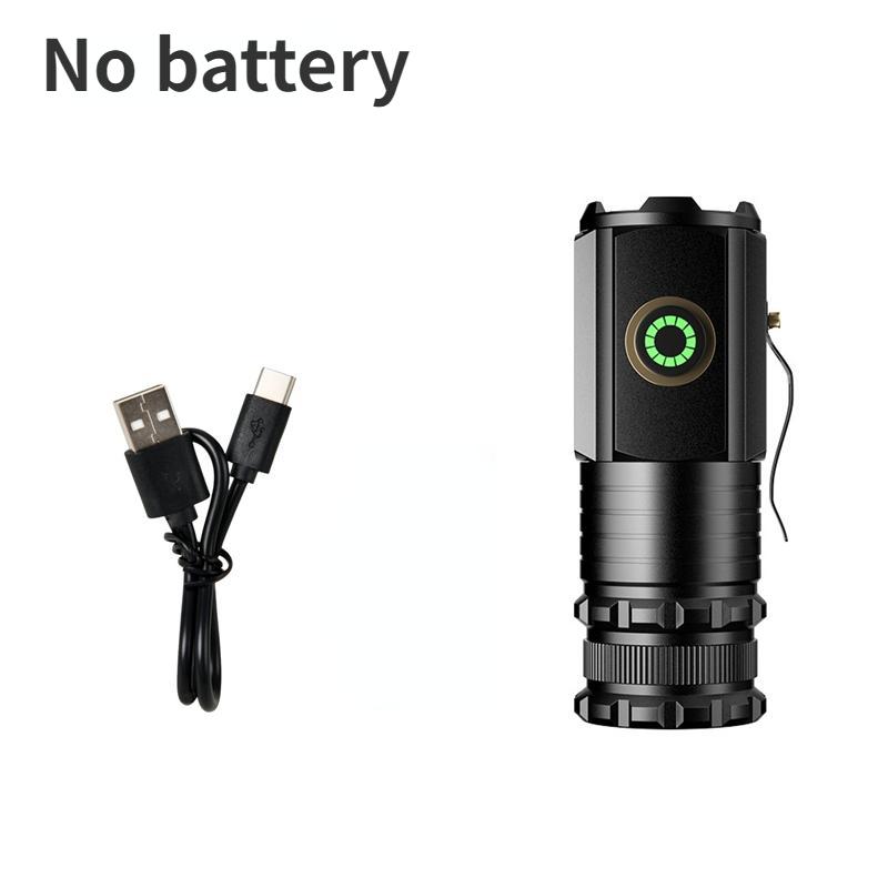 Высокомощный 3-светодиодный мини-светодиодный фонарик 2000LM Портативный фонарь TYPE-C Перезаряжаемый IP68 Кемпинговый фонарь с хвостовым магнитом