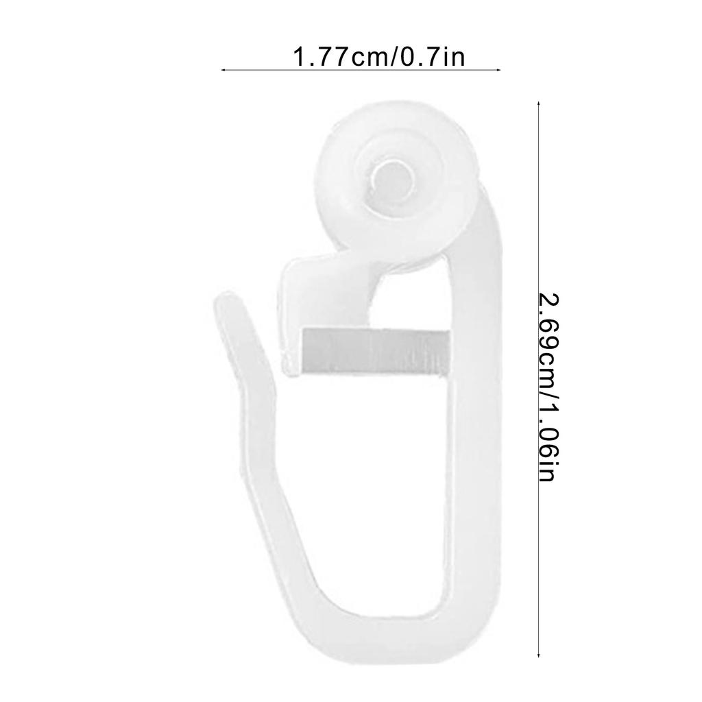 Упаковка из 50 крючков-глайдеров для штор для плавного скольжения в направляющих для дома и офиса