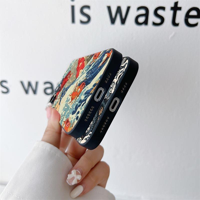 Чехол для телефона Hokusai Великая волна Аниме Дракон для iPhone 11 15 Pro Max Чехол Coque 14 Plus 13 Pro 12 11 X XR 8 SE Мягкий чехол из ТПУ