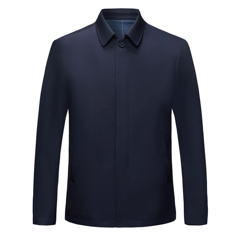 Высококачественный мужской пиджак из шелка тутового шелкопряда, деловой повседневный пиджак с лацканами для среднего возраста на весну и осень, высококачественный пиджак для папы на пуговицах