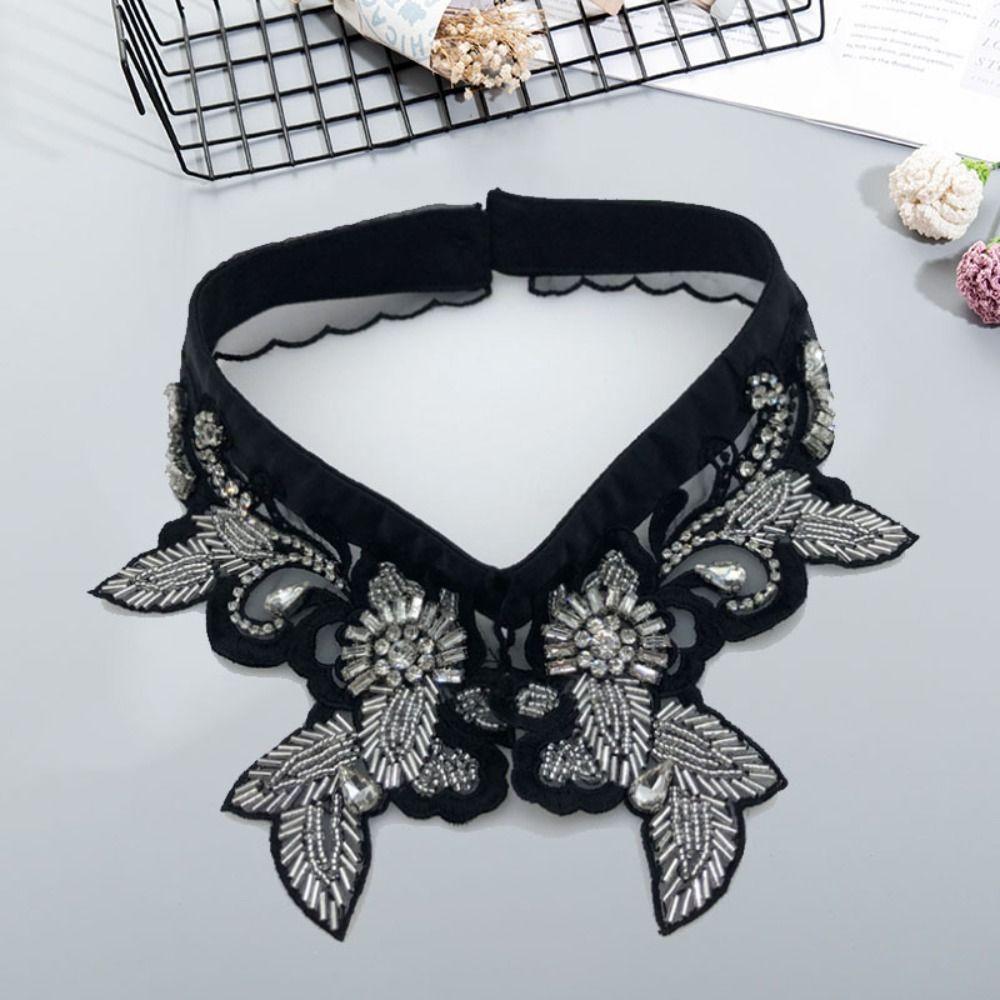 Shirt Detachable Collar Neckline White Black False Collar Fashion Pearl Fake Collar Women