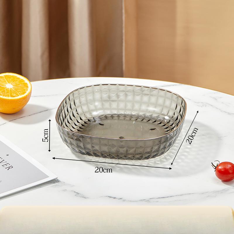 Легкий роскошный прозрачный поднос для фруктов, домашний поднос для закусок и сухофруктов, поднос для конфет высокой ценности, простой и углубленный пластиковый поднос