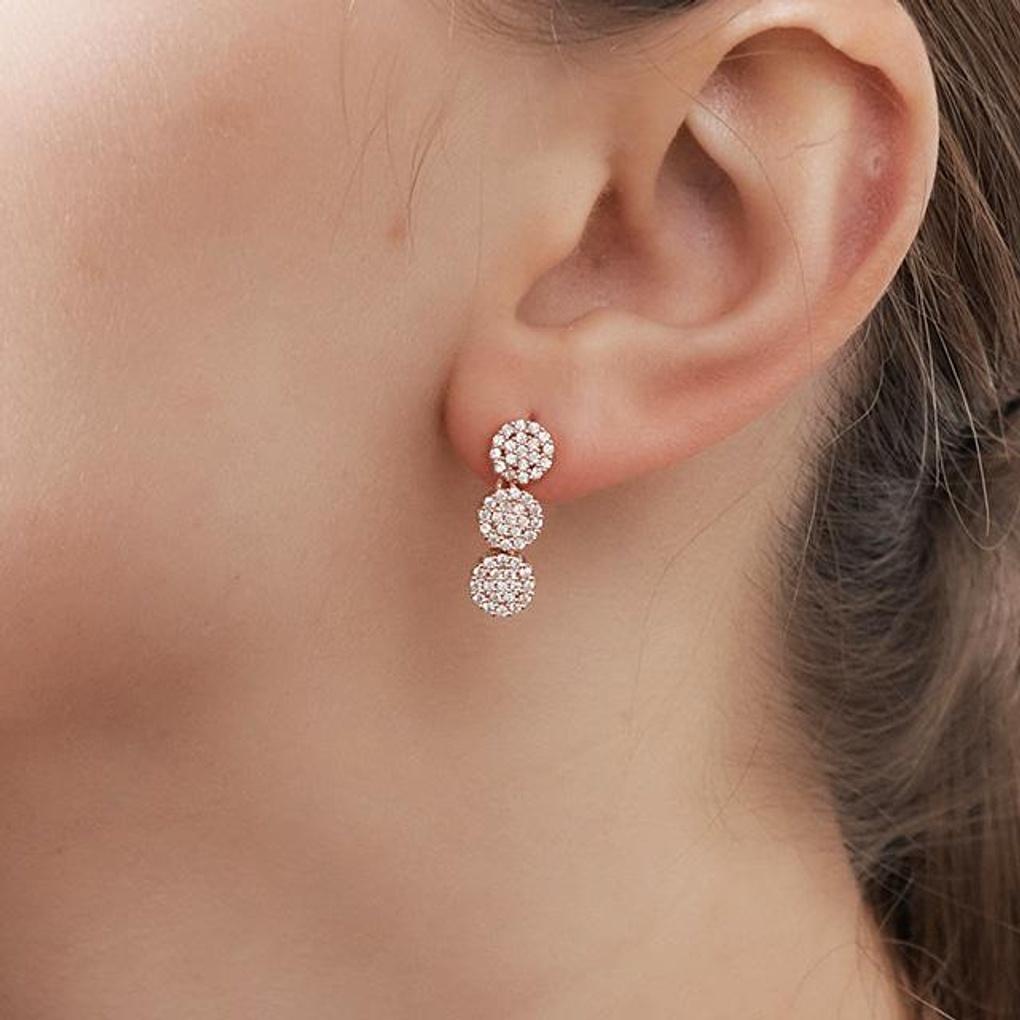 [Geiger Jewelry] Серьги-подвески круглые 14K GF GIGFEE011