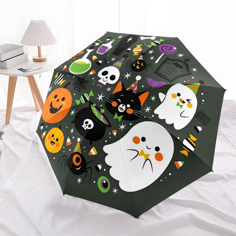 1pc Halloween Party Decorations Umbrella with Plastic Handle,Suitable for All Seasons Home Travel Outdoor UmbrellaDD987