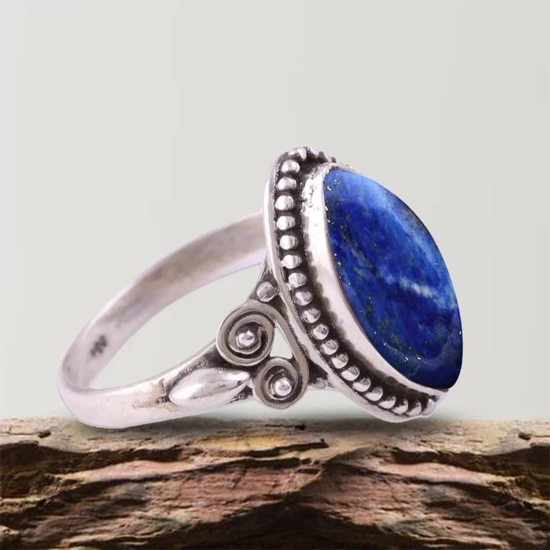 Твердое серебряное кольцо из стерлингового серебра 925 пробы, дизайнерское кольцо ручной работы, богемное кольцо, ювелирные изделия на день рождения, кольцо для вечеринок, яркое кольцо