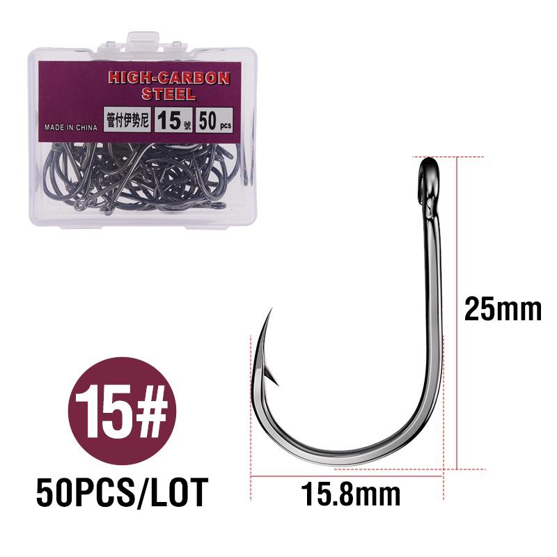 1 Box High Carbon Steel Circle Fishing Hooks Freshwater Fishhook Hole Strong Carp Fish Tackle High Quality