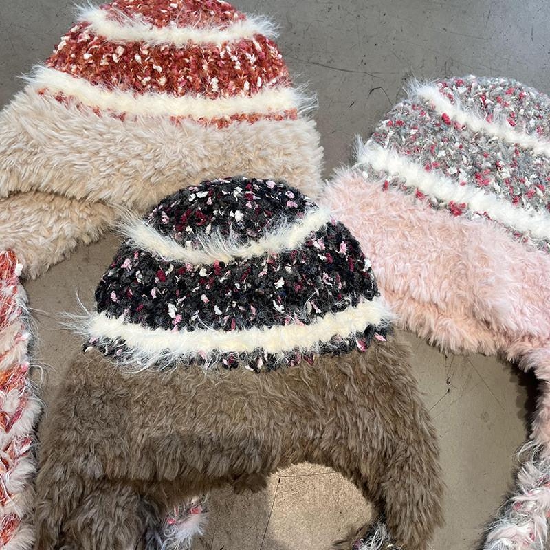 Winter Warm Knit Cap Padded Lining Women Cold Weather Trendy Breathable Hat