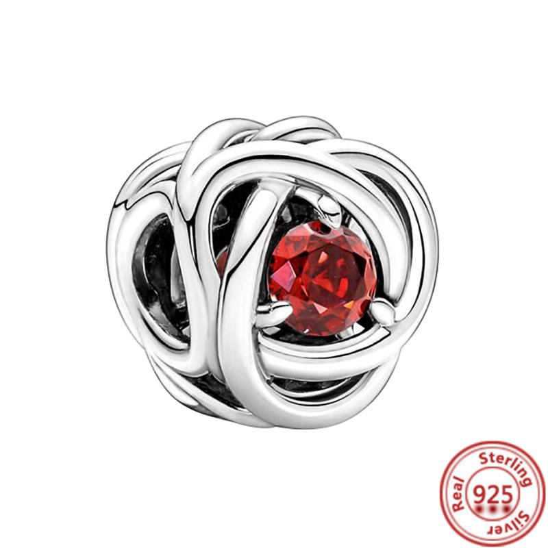 Новый 12 Созвездие Месяца Цвет Вечности Круг Подвеска Подходит Оригинальные Подвески Браслет Из Бисера Стерлингового Серебра 925 DIY Ювелирные Изделия