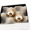 Gold Silver Plated Earrings Fashion Jewelry Big Round Ball Pendant Earrings for Women Gifts Wedding Accessory