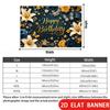 2D Flat Banner, Birthday Backdrop, Yellow and Blue Roses, Lilies, Butterflies, Stars, Polyester