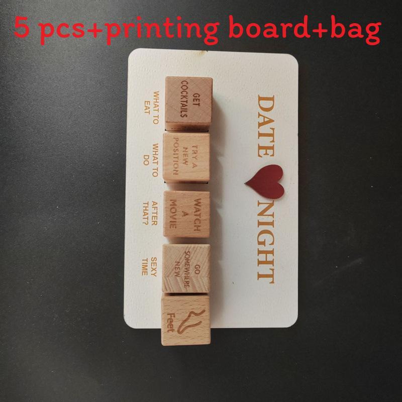 Date Night Dice Wooden Game For Couples With Printed Board Valentine Gift