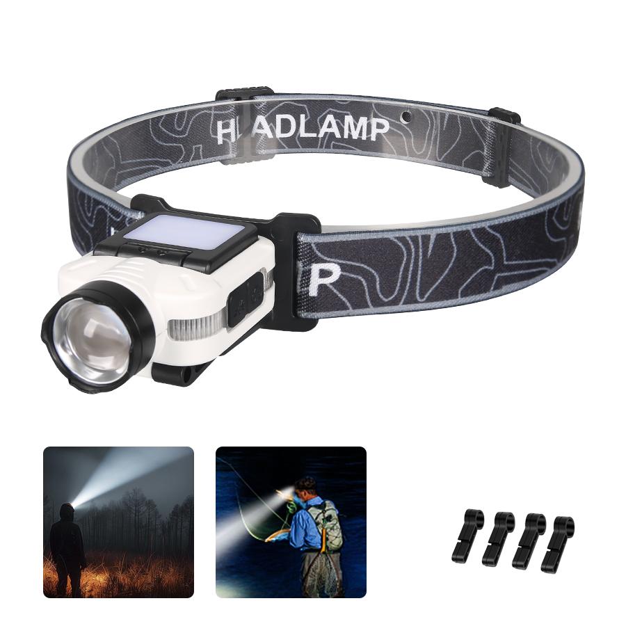 Mini Portable LED Induction Headlampt Built-in Battery Type-c Charging 5 Lighting Modes Ultra Bright Outdoor Hunting Flashlight