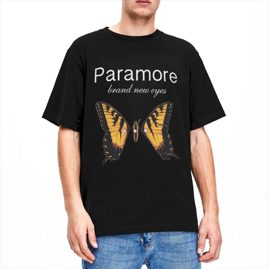 Мужские Женские Футболки Paramore с Логотипом Бабочки Винтажные Хлопковые Футболки Футболки Одежда с Принтом