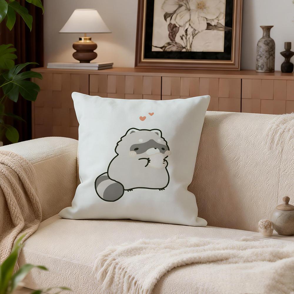 Cute Little Raccoon Cushion Cover Cushion Cover Set 4Pcs 50x50 45x45 40x40 Pillowcase Decorative Sofa Home Decor