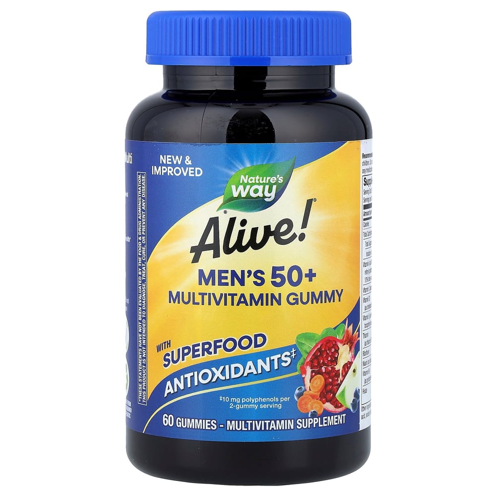 Nature's Way Alive! Men's 50+ Multivitamin Gummies, Fruit Flavored, 60 Count