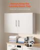VEVOR Laundry Room Wall Cabinet, 2-Tier Wall Mounted Hanging Cabinet with Adjustable Shelf, Cupboard Storage with 2 Doors, for Kitchen, Bathroom