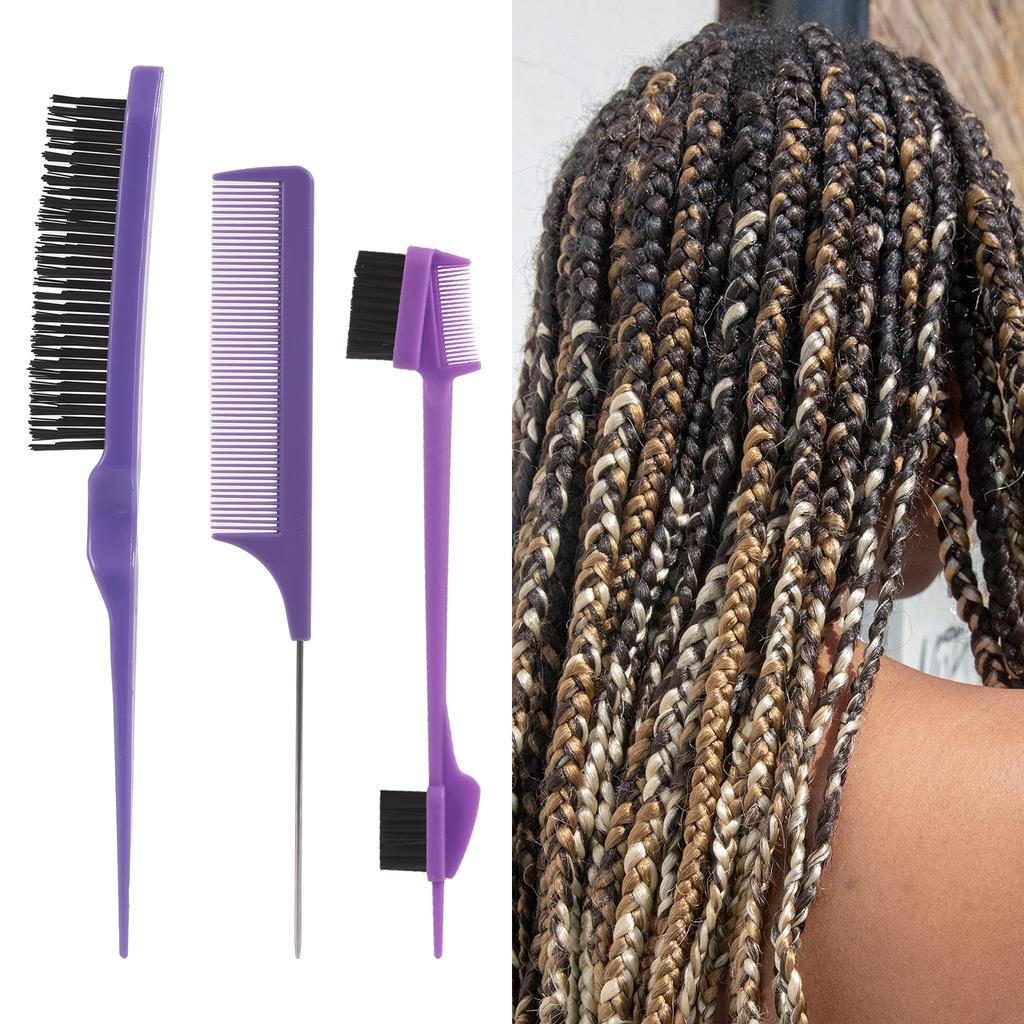 3pcs Hair Styling Comb Set Hair Brush Accessories Double Sided Edge Control Hair Combs