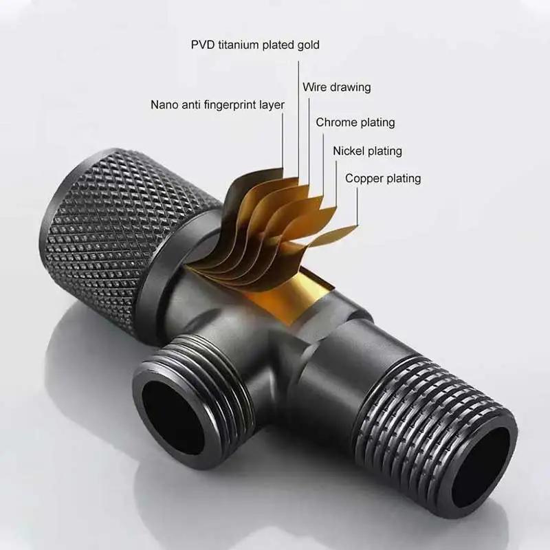 4 Точки Впускной клапан смесителя G1/2 Латунный трехходовой клапан Нагреватель Водозапорный клапан Ванная Туалет Стиральная машина Универсальный переключатель