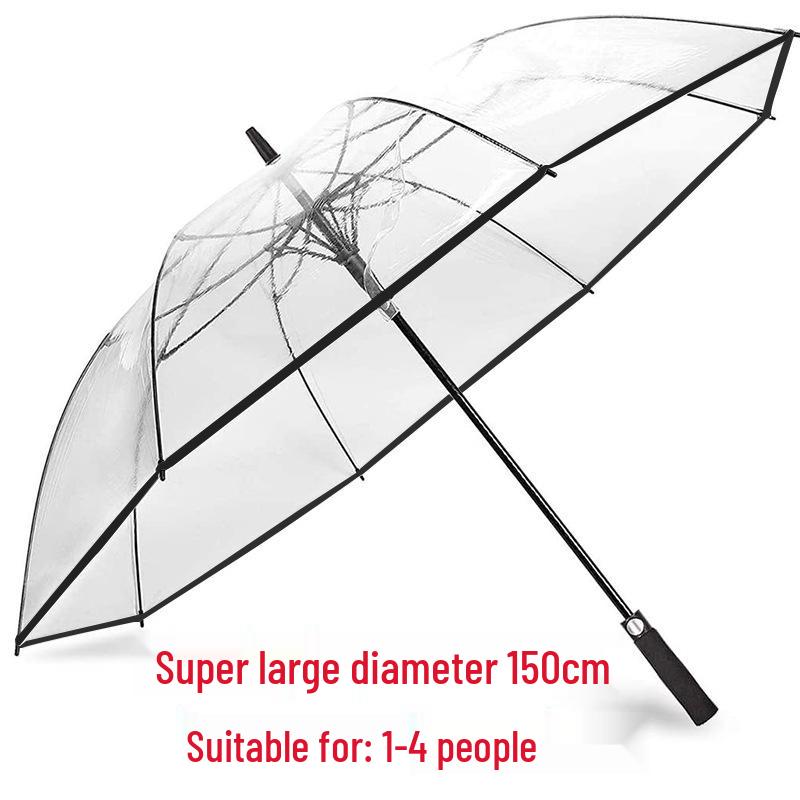 Eco-friendly Large PVC Transparent Golf Umbrella - Windproof, Rainproof, Sturdy, Long Handle with Print Logo