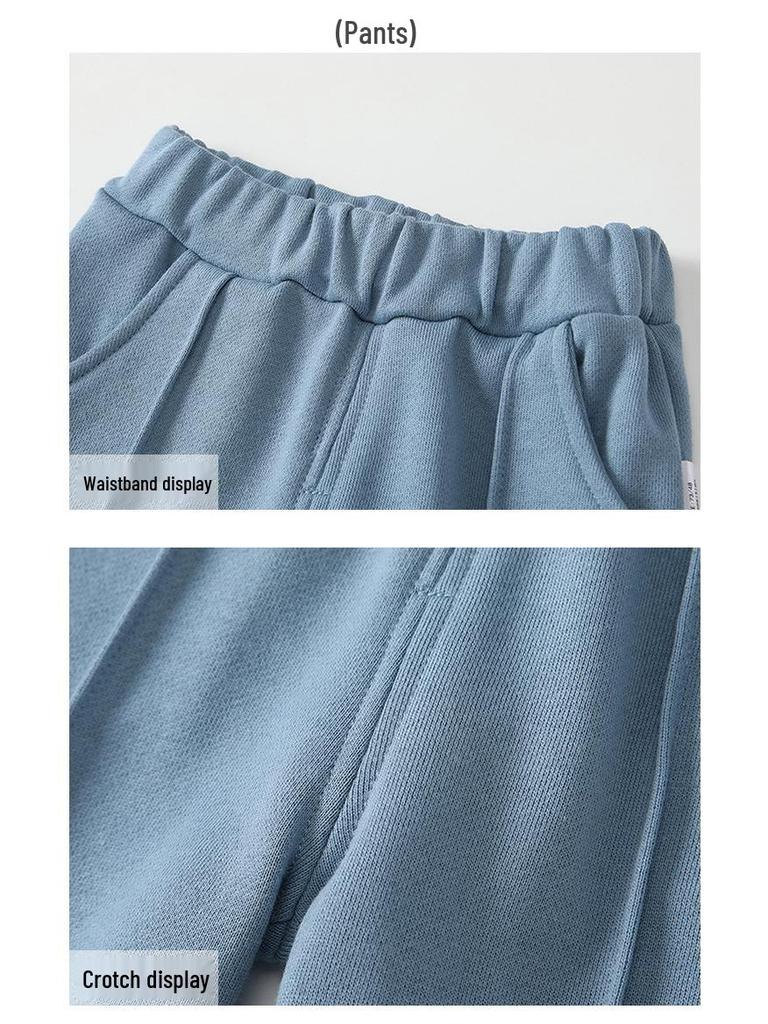 Kids' Autumn Cartoon Long Sleeve Sweatshirt Set - Korean Style Boys' Two-Piece Ensemble