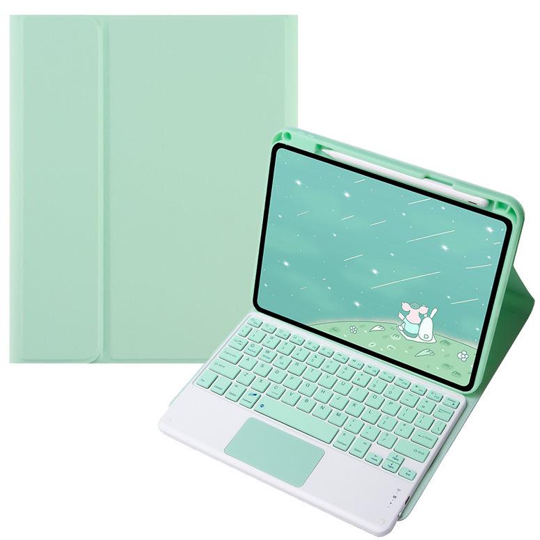 Совместимый чехол-клавиатура Bluetooth для iPad 11 2025 A16, 10-го поколения 10,9" с отсеком для стилуса и сенсорной панелью с подсветкой
